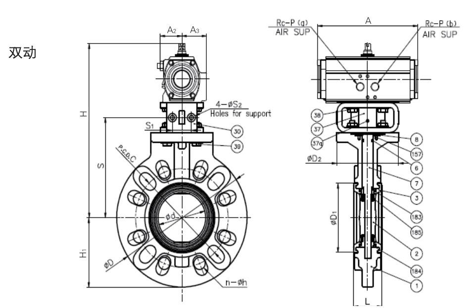 57型氣動(dòng)蝶閥KS型3