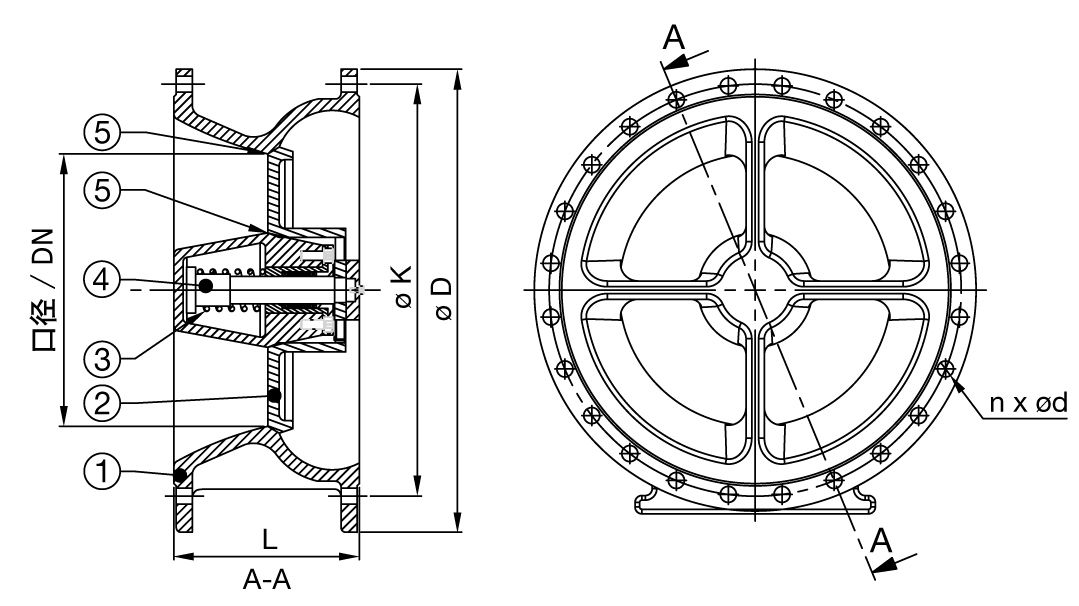 法蘭敞口止回閥尺寸圖 法蘭敞口止回閥尺寸圖
