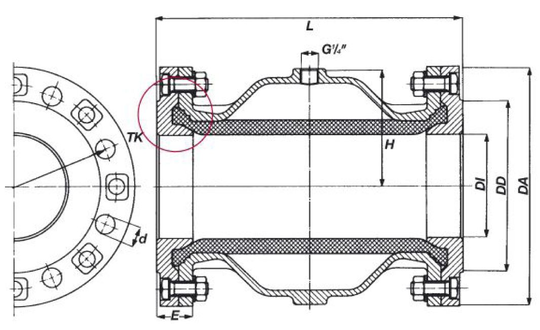 V-VF夾管閥尺寸圖 V-VF夾管閥尺寸圖