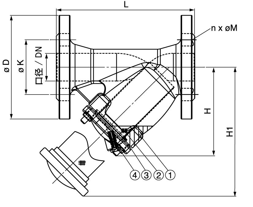 法蘭Y型過濾器尺寸圖 法蘭Y型過濾器尺寸圖
