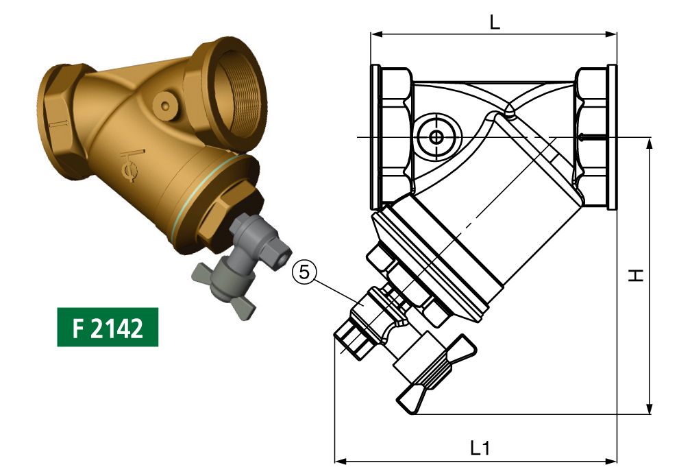 螺紋Y型銅過濾器2 螺紋Y型銅過濾器2