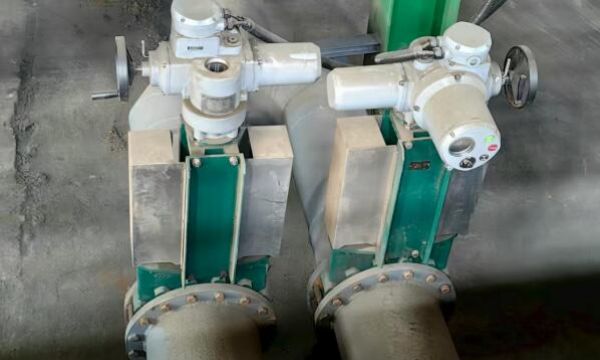 長(zhǎng)沙礦院項(xiàng)目進(jìn)口電動(dòng)刀閘閥現(xiàn)場(chǎng)使用